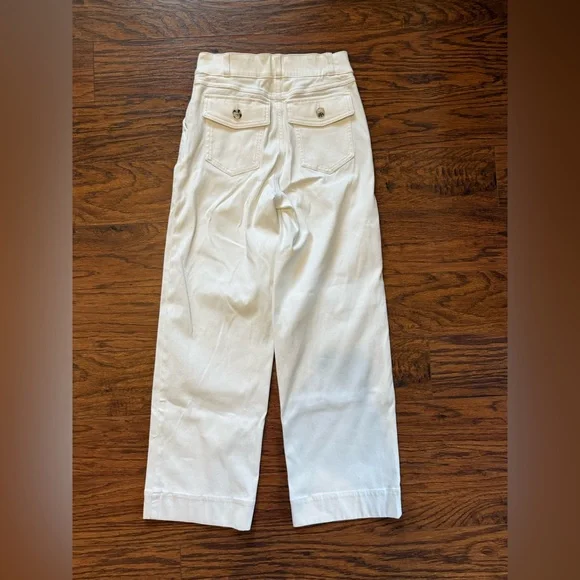 NWT - Spanx Stretch Twill Cropped Wide Leg Pant in Bright White - Picture 6 of 8